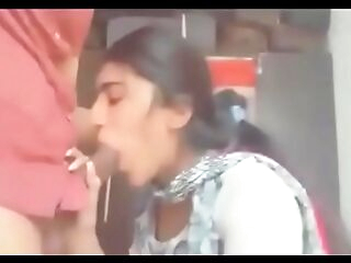 Indian slutty gf giving passionate fellatio to boyfriend